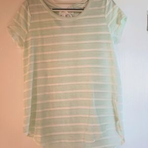 Like new Lauren Conrad green & white stripe top